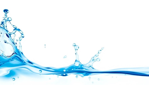 a blue water splash with some bubbles in it