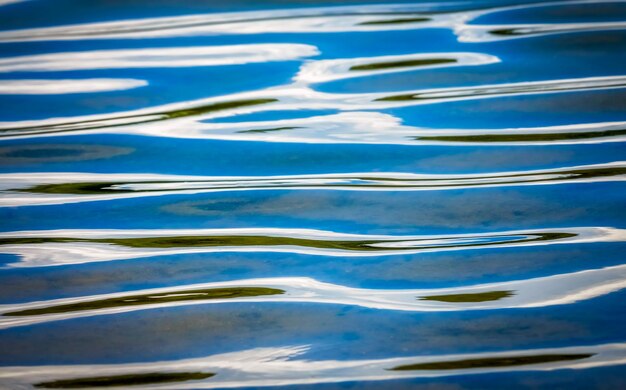 Photo blue water surface waves pattern