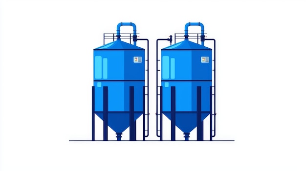 Photo the blue water tank is isolated on a white background in this modern illustration