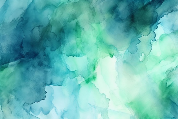 Blue watercolor background with a green and blue watercolor background.