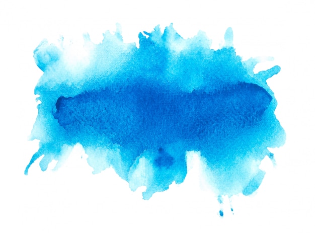 blue watercolor brush on paper.