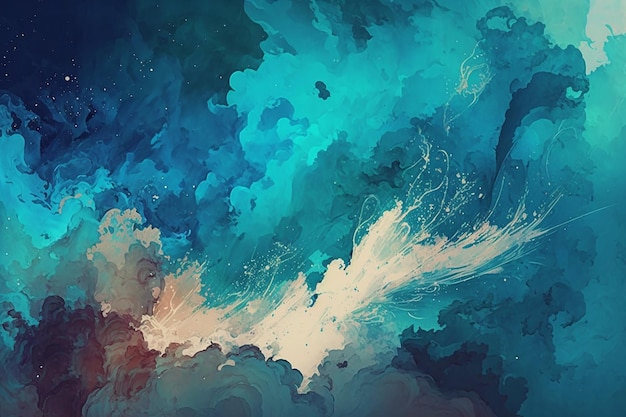 Blue watercolor splash abstract background