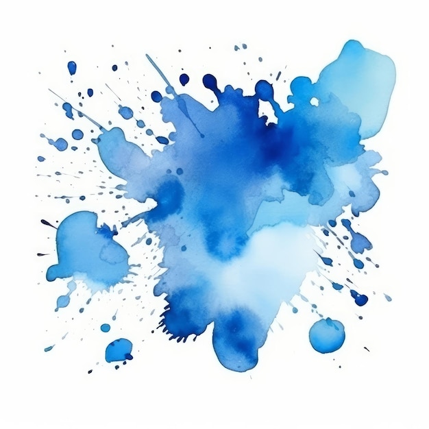 Blue watercolor splash Illustration AI GenerativexA