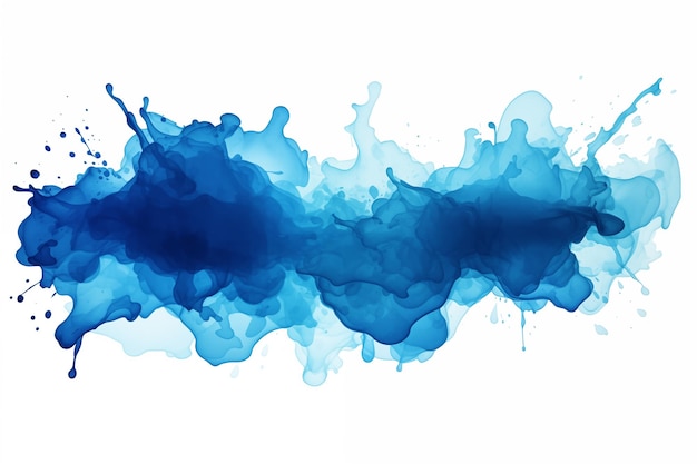 Blue watercolor splash on white background isolated perfect for artistic designs