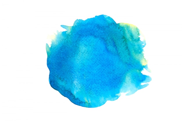 blue watercolor stain with color shades paint stroke