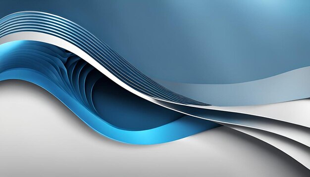 Blue wave background in bauhaus style