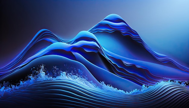 blue wave background, Made by AI,Artificial intelligence