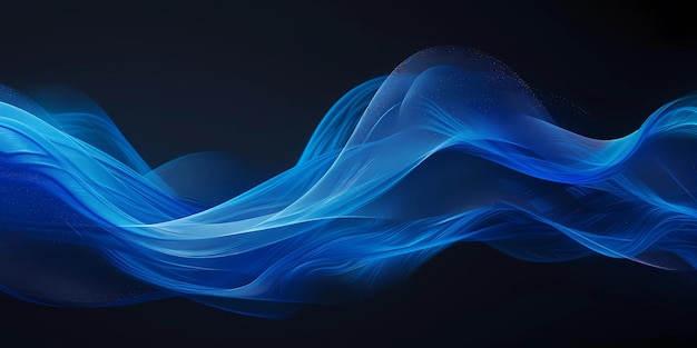 a blue wave flowing on a black background