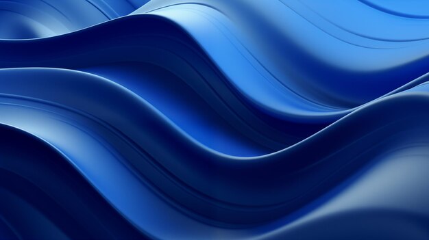 Photo blue wavy texture in 3d render emphasizing smooth curves and flowing movement in a visually striking design