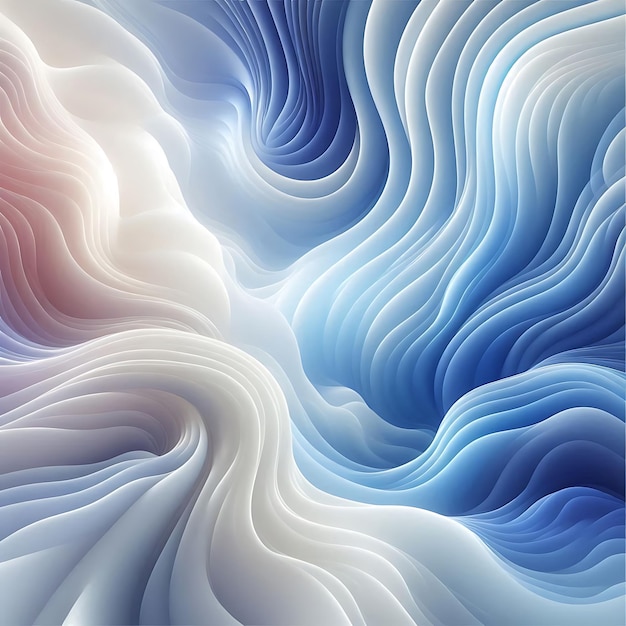 a blue and white abstract image of a wave with the red and blue colors