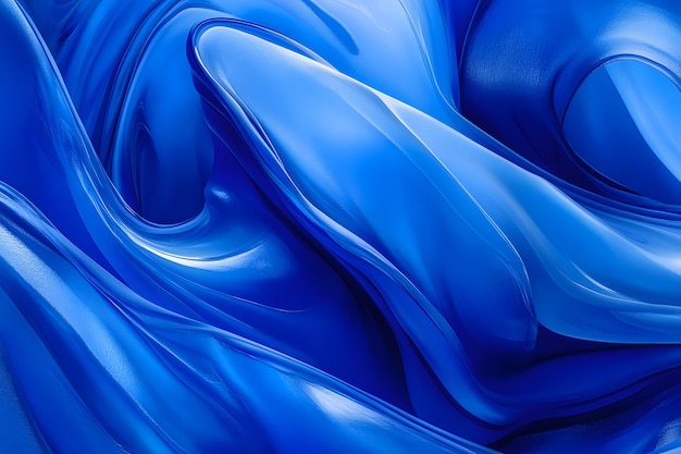 Photo a blue and white abstract painting of a blue and white swirl