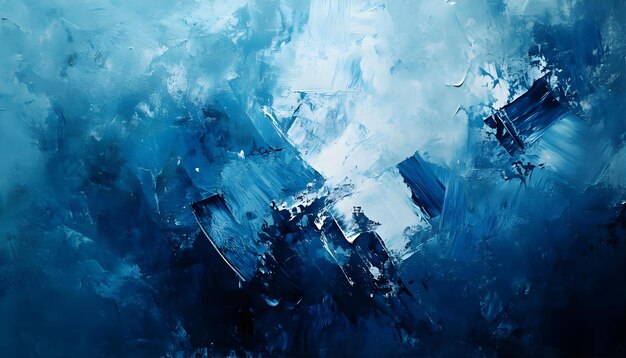 Photo a blue and white abstract painting of a rectangle with a