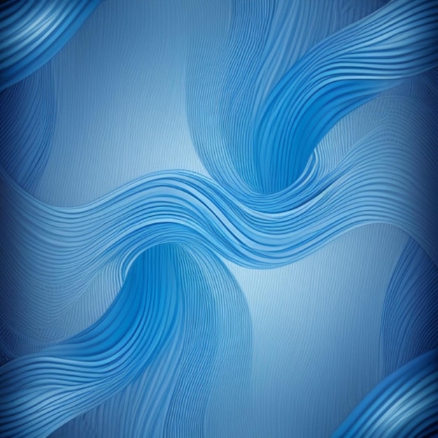 a blue and white abstract painting of waves and swirls