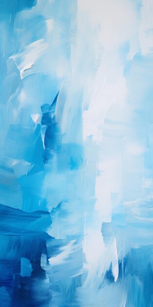 Blue And White Abstract Painting With Soft And Airy Compositions