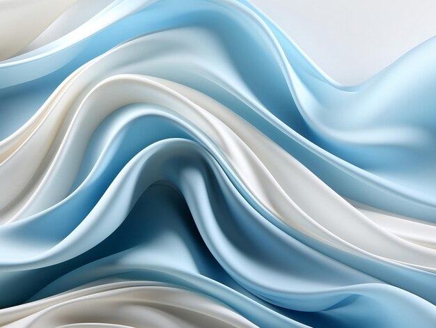 Blue and white abstract wave lines background