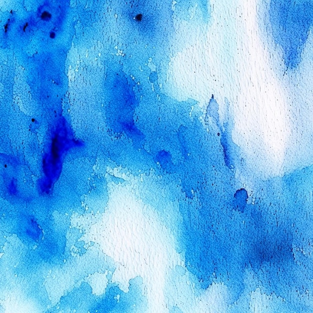 a blue and white background with a watercolor drawing of a blue and white watercolor