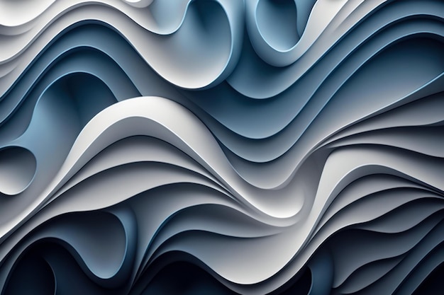 A blue and white background with a wavy pattern Endless Sea Abstract 3D Wave Wallpaper Background