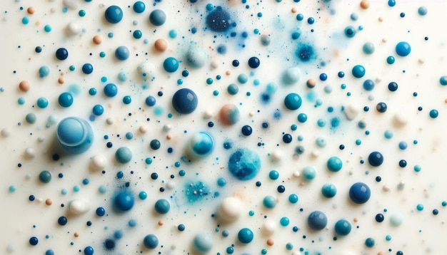 a blue and white bubbles