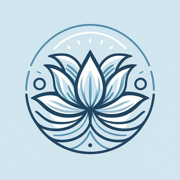 a blue and white drawing of a flower with a flower on it