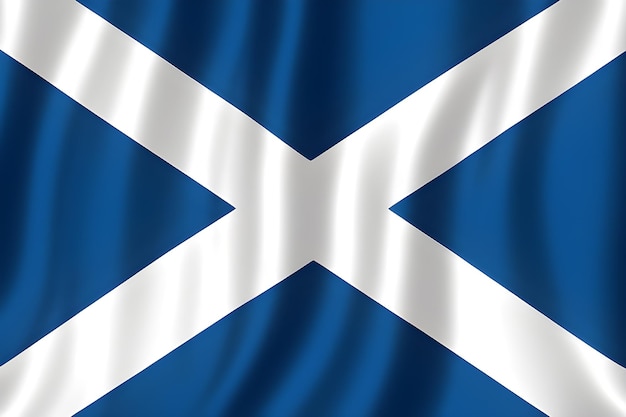 A blue and white flag with the flag of scotland.