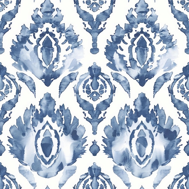 a blue and white floral design with a floral design