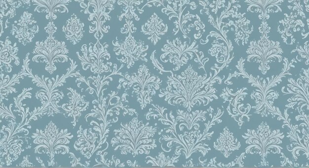 a blue and white floral wallpaper by person