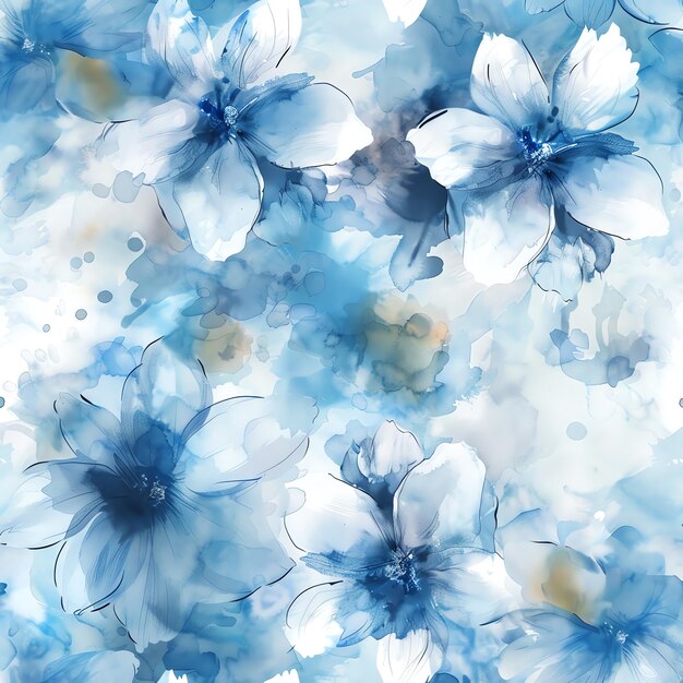 a blue and white flower with the word spring on it