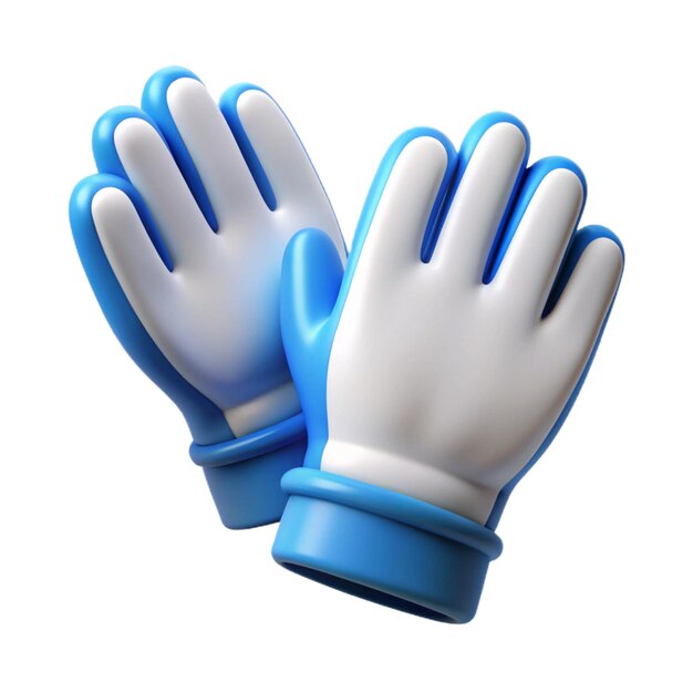 Photo a blue and white glove with a white glove on it