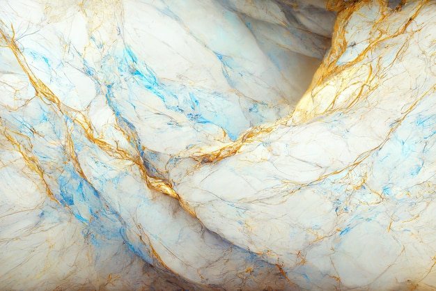 Blue, white and gold 3d marble wallpaper