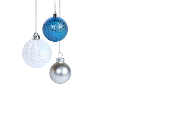 blue and white hanging christmas decorations