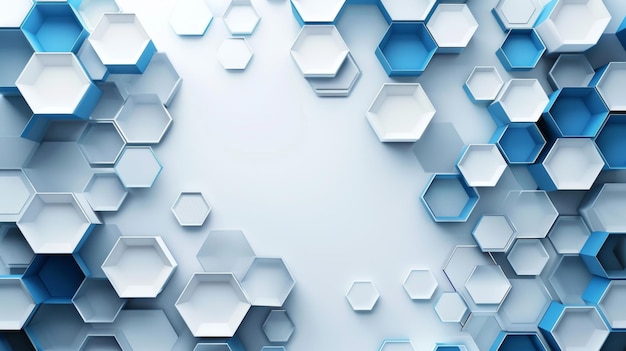 Photo a blue and white image of hexagons abstract and modern futuristic feel