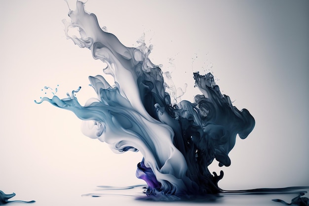 A blue and white liquid splashing into the water generative AI