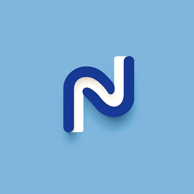 a blue and white logo with a letter N