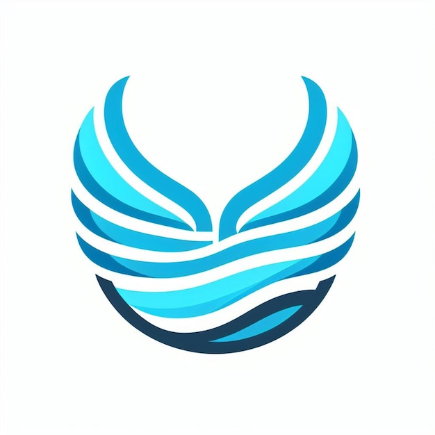 Photo a blue and white logo with the logo of a symbol for the logo of a blue and white bird