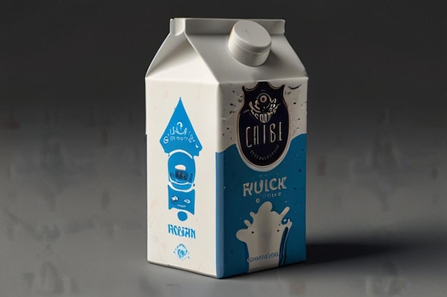 Photo a blue and white milk carton that says quot pick up quot