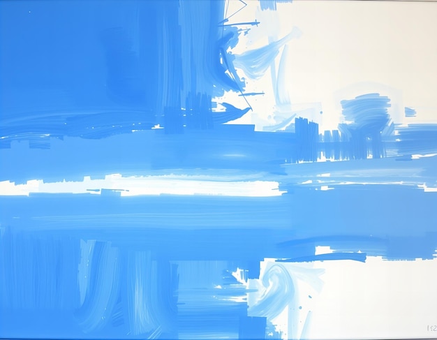 a blue and white painting of a city in the background