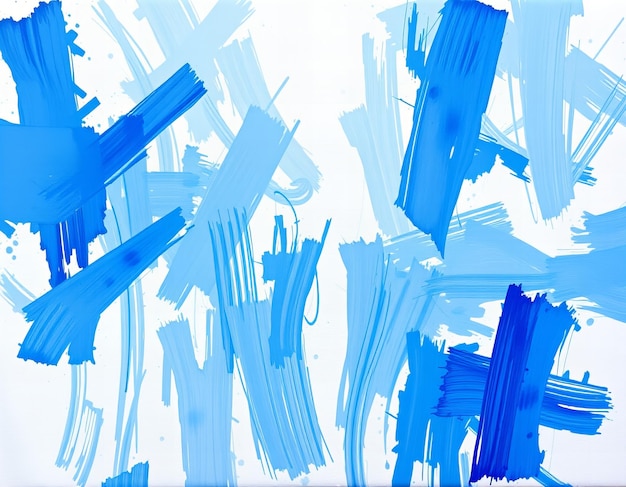 a blue and white painting of some blue inks