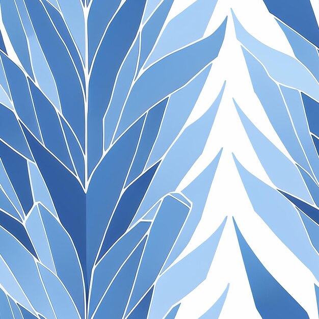 A blue and white pattern with leaves that have the letter b on it.