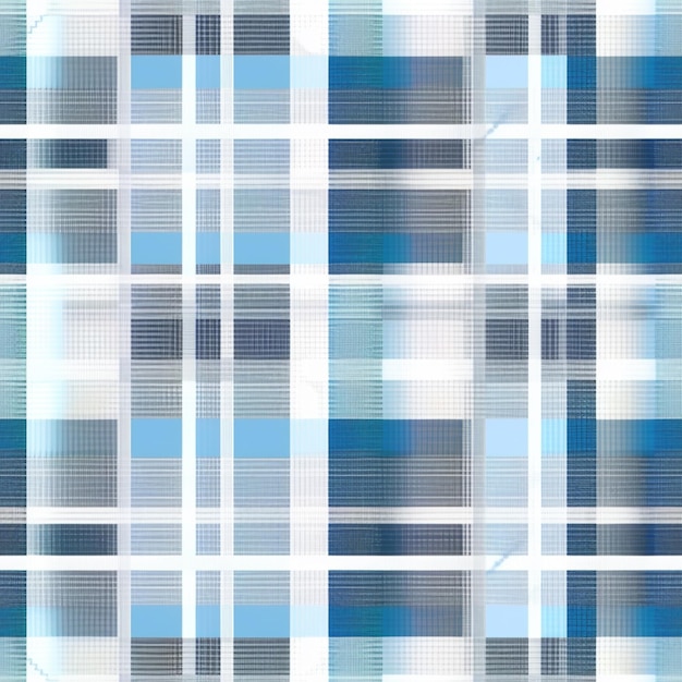 A blue and white plaid background with white stripes.