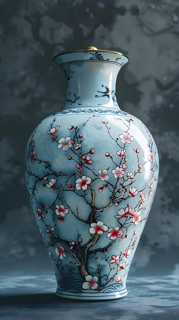 Blue and white porcelain vase with plum blossom pattern