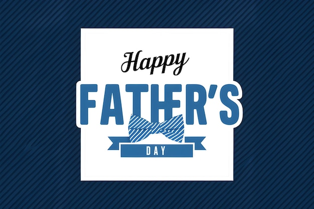 a blue and white poster with a blue ribbon that says happy fathers day