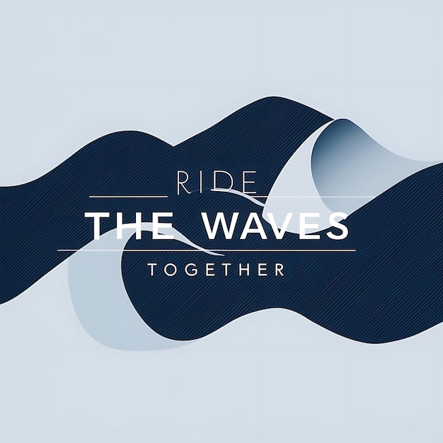 Photo a blue and white sign that says ride the waves together