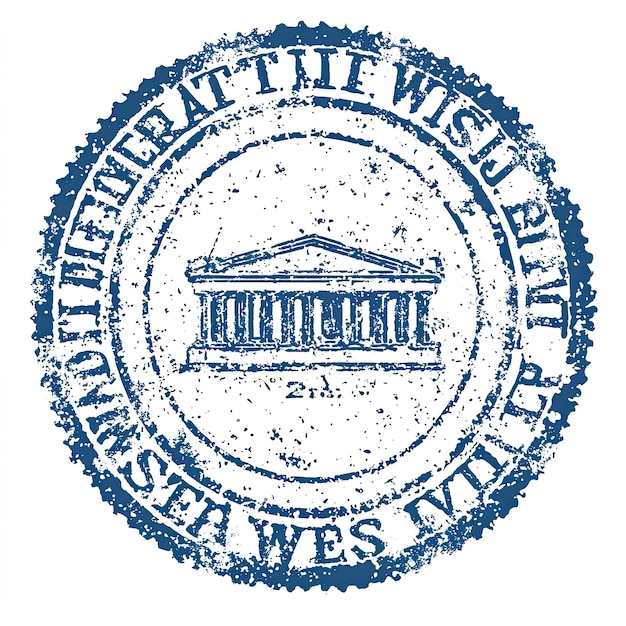 Photo a blue and white stamp with the word  the white house  on it