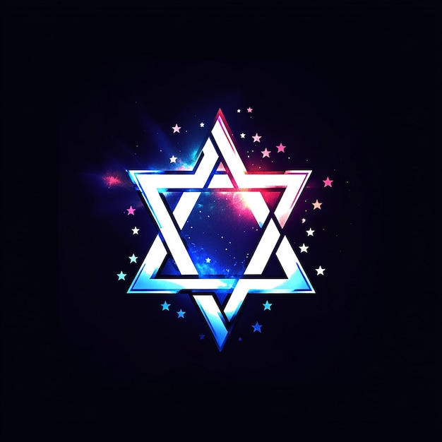 Photo blue and white star of david logo with bold lines