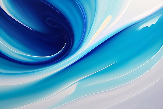 A blue and white swirl with a white background.