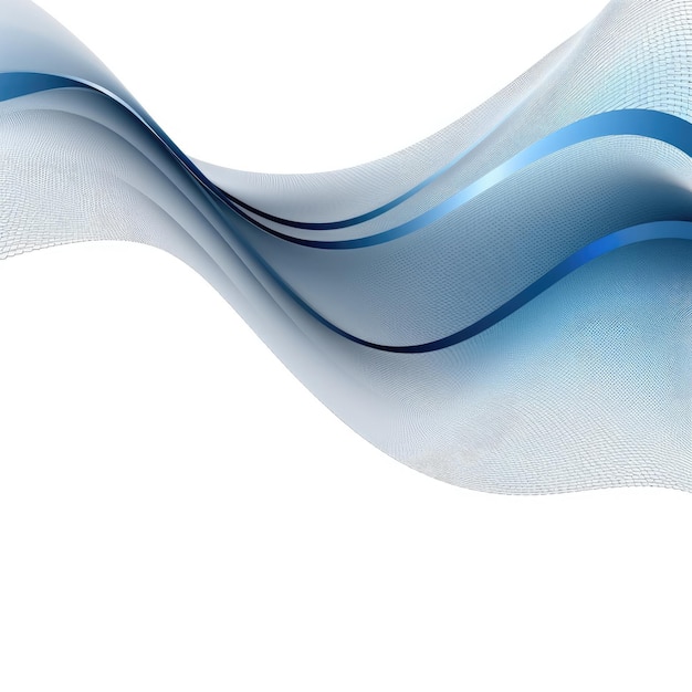 A blue and white wave design with a white background