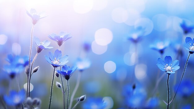 Blue Wildflowers in Outdoor Nature