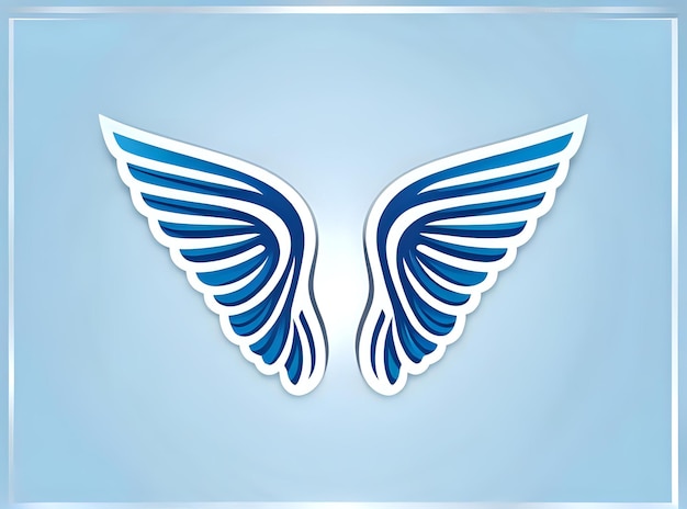 Photo blue wings white simple icon