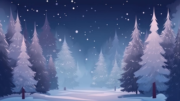 Blue winter natural background Illustration AI GenerativexD