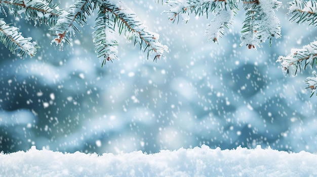 Blue winter nature background